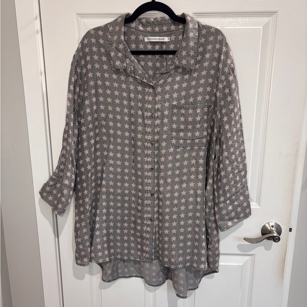 Standard Grace star print button down